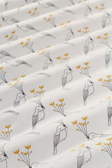 BIRDS -luomupuuvilla valkoinen