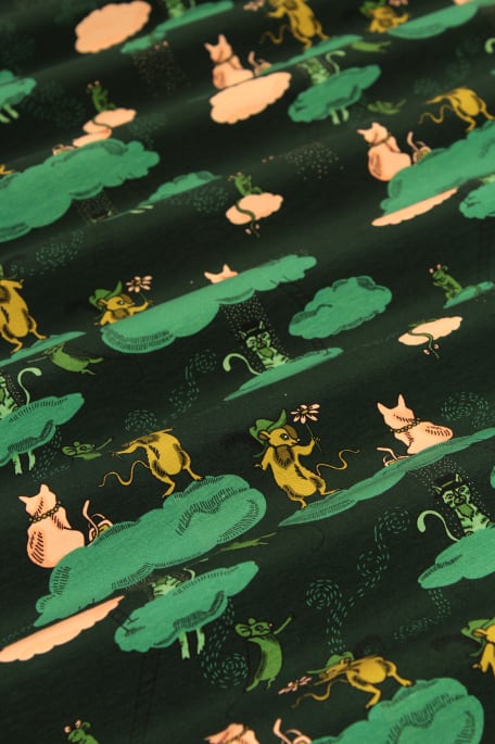 KISSAT JA HIIRET -trikoo tummanvihreä