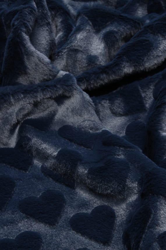 FUR HEARTS tummansininen