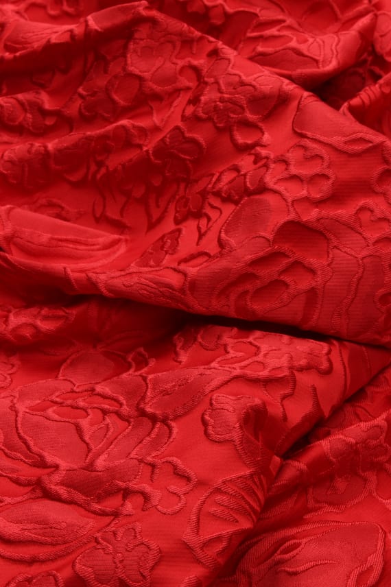 JACQUARD FLORES punainen