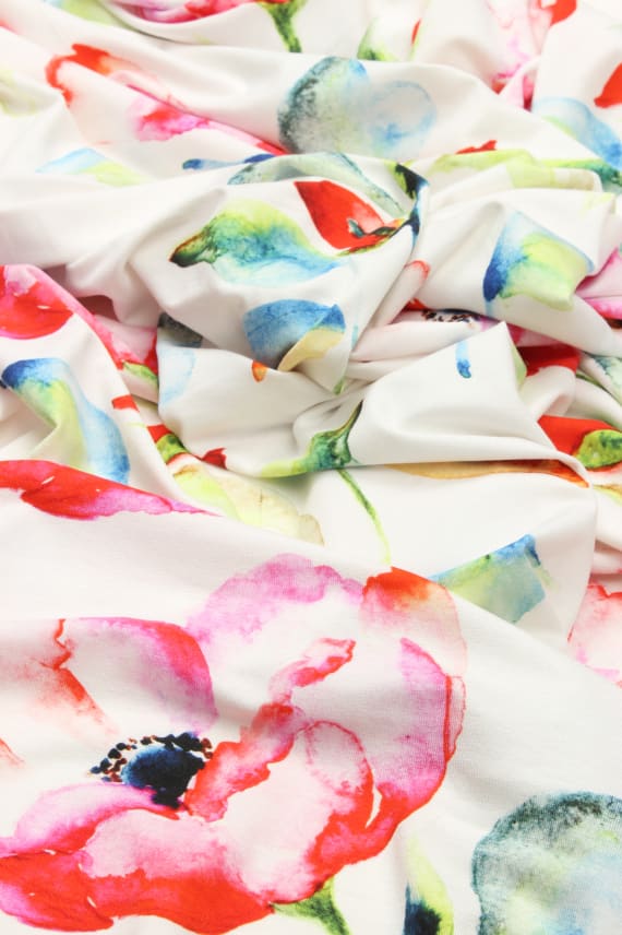 WATERCOLOR FLOWERS -trikoo punainen