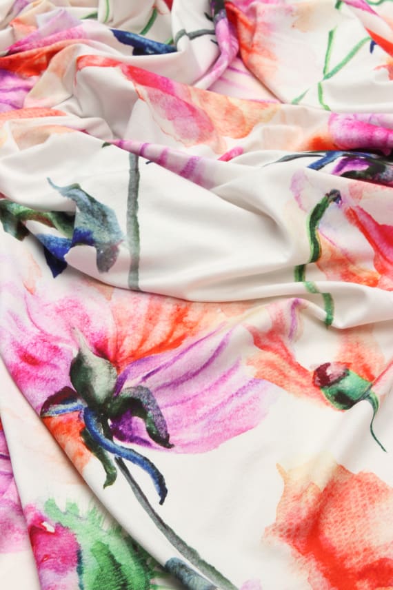 WATERCOLOR FLOWERS -trikoo aniliininpunainen