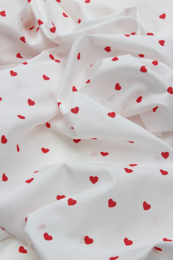 POPLIN HEARTS valkoinen