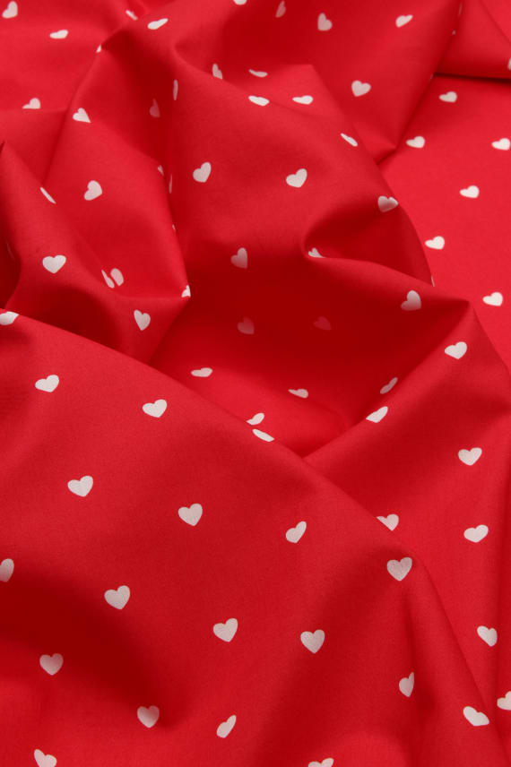 POPLIN HEARTS punainen