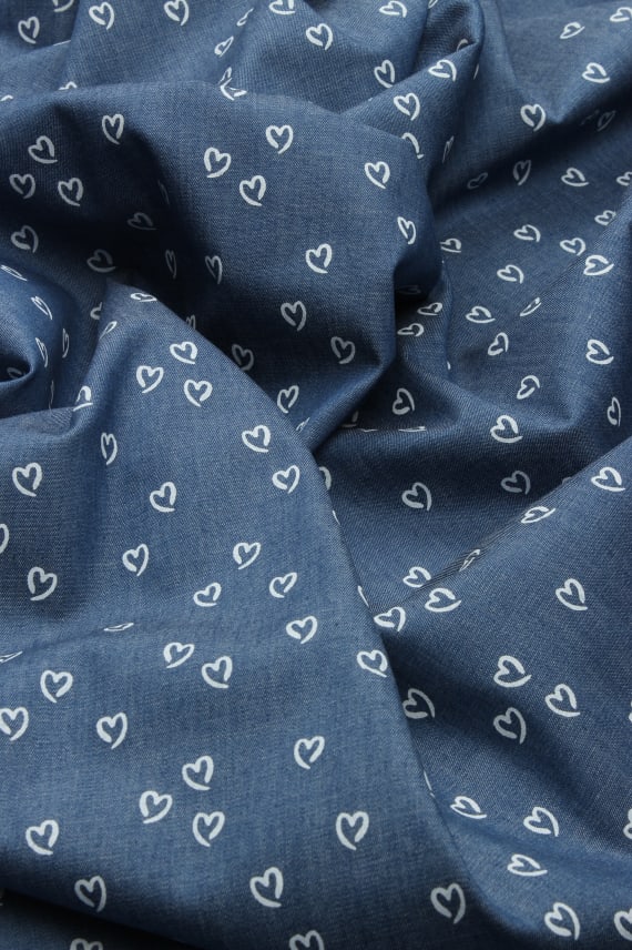 DENIM HEARTS sininen
