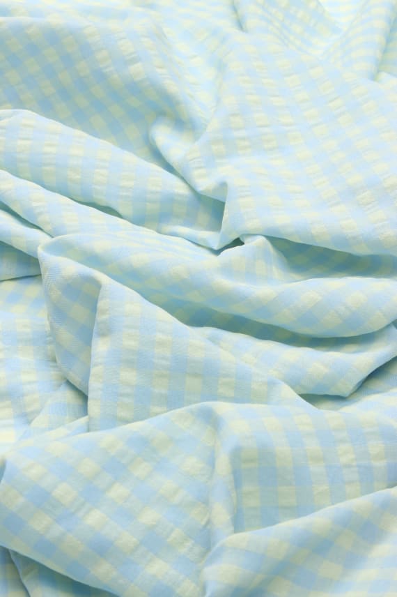 RUUDUT SEERSUCKER vaaleansininen