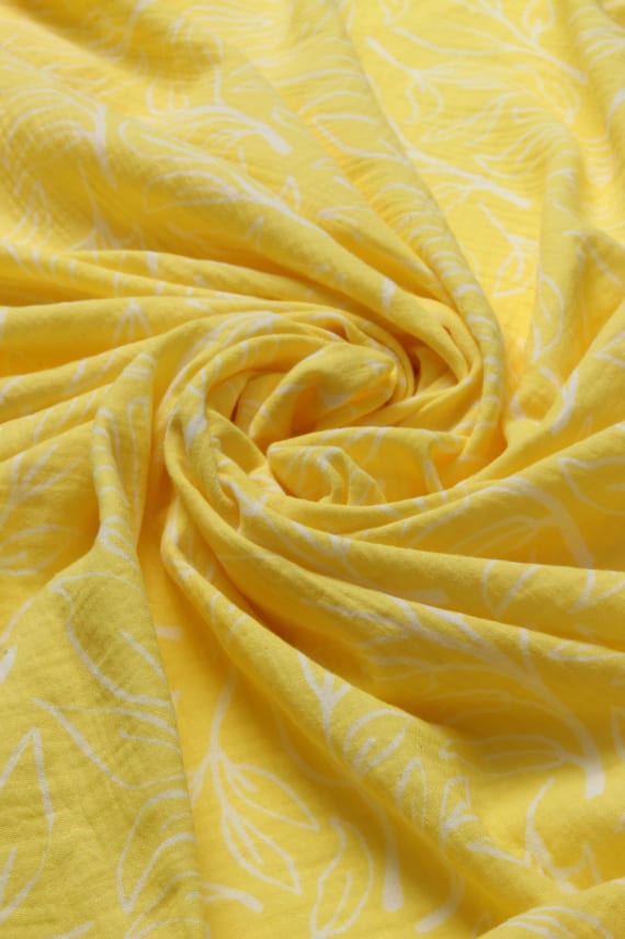 LEHVÄT -double gauze keltainen