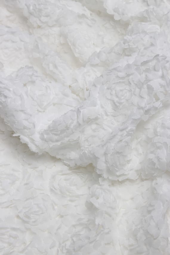 FLOWER CHIFFON 3D valkoinen