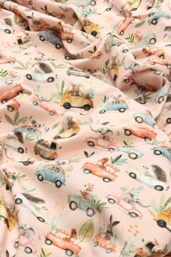 ELÄIMET AJELULLA -trikoo vaaleanpunainen