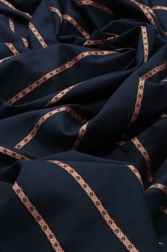 FOLK STRIPES tummansininen