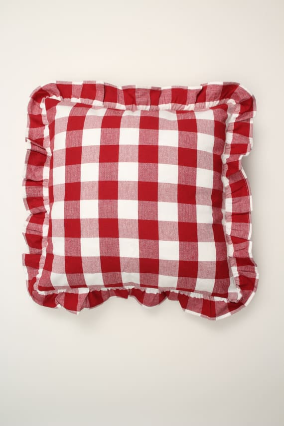 SAKKI FRILLA -tyynynpäällinen tummanpunainen