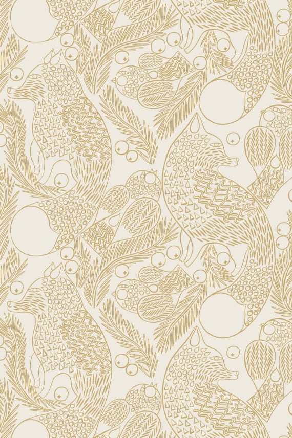 PIIRTO KETUNMARJA -puuvillakangas beige