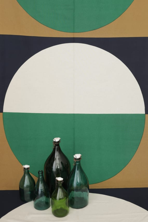 VIITTA -puuvillapellavakangas vihreä