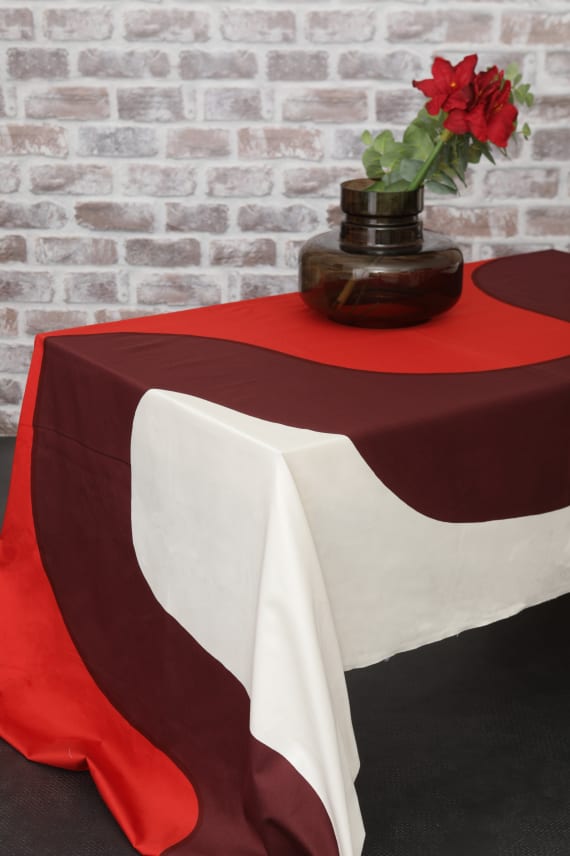 SEIREENI -puuvillasatiinikangas punainen