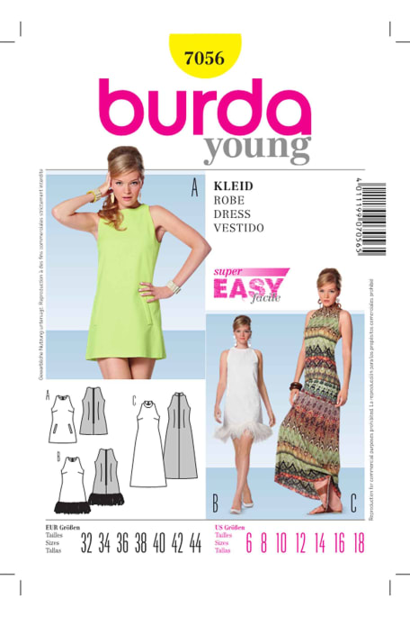 BURDA-7056 C keltainen