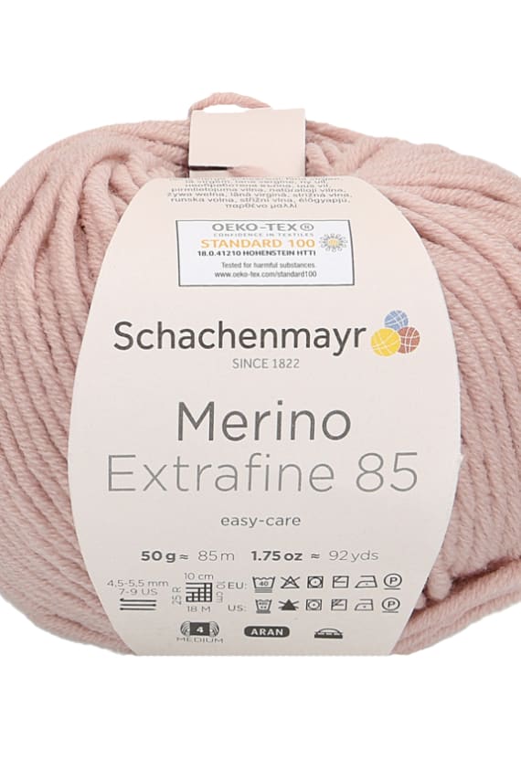 MERINO EXTRAFINE 85 NEULELANKA 50g vaaleanpunainen