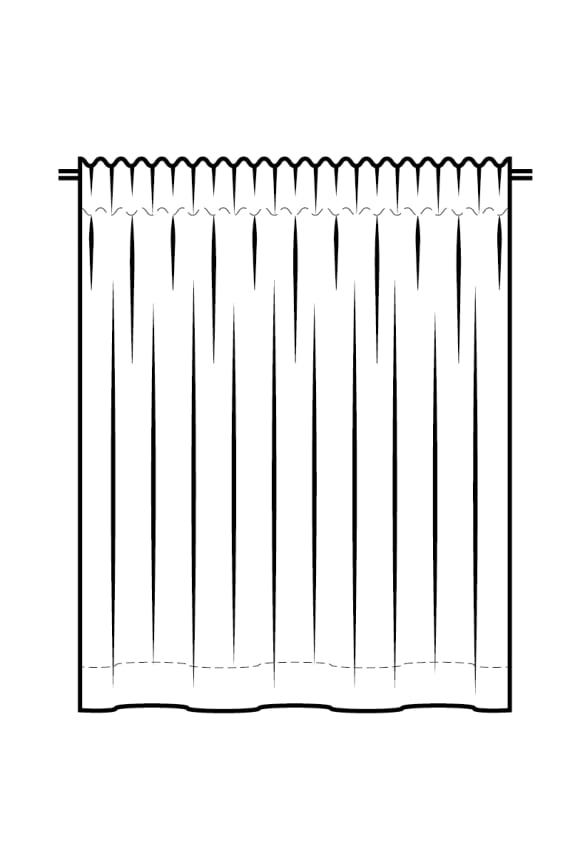 Suoraverho verhonauhalla ilman sivujen ompelua
