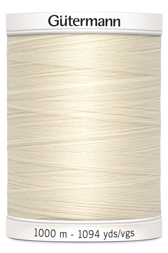 VK GÜTERMANN OMPELULANKA SEW-ALL PES 1000M luonnonvalkoinen