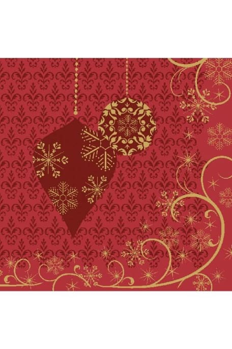 DUNI ORNATE X-MAS 24x24cm SERVIETTI punainen