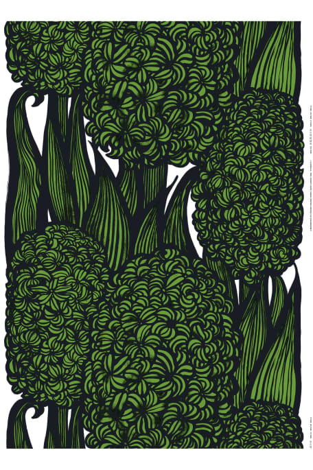 HYASINTTI -puuvillakangas vihreä